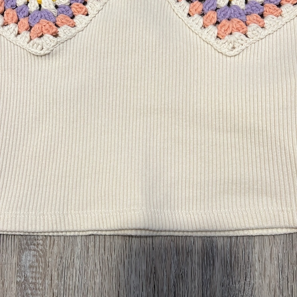 Zara Boho Crocheted Ribbed Crop Top​​​​​ - Picture 3 of 9